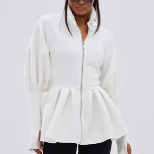 AKIRA White Peplum Jacket